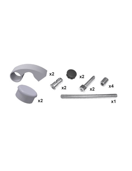 SOPORTE FIJACION SIMPLE T-42 (INCLUYE TORNILLOS Y TAPONES) INOX BRILLO ANODIZADO REF T-42