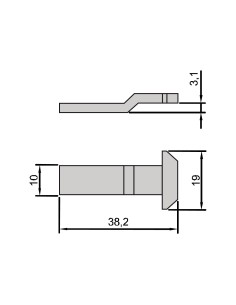 GANCHO PARA CIERRE 4308 (S-75 EXTRUAL) (D-3,1MM/L-38,2MM...