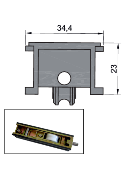 RUEDA B-2-44 ESPECIAL ZAMAK REGULABLE RODAMIENTO DE AGUJAS  SIMPLE 