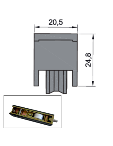 RUEDA B-2-16 ZAMAK REGULABLE RODAMIENTO DE...