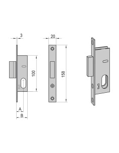 CERRADURA SOLO PALANCA DESLIZANTE PARA PERFIL 40X20 CON...
