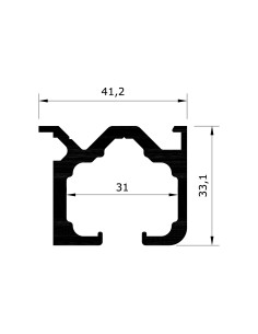 GUIA SUPERIOR PLEGABLE 6500MM NEGRO MATE REF WOOR.9092