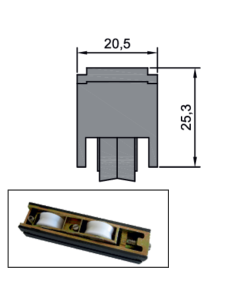 RUEDA B-2-48 ESPECIAL ZAMAK REGULABLE RODAMIENTO DE...