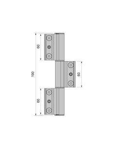 BISAGRA ACRUX CE  3 PALAS  LACADO PLATA REF P010D91  2