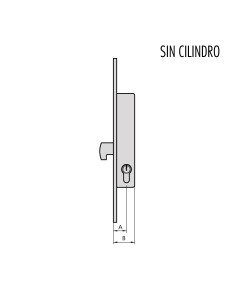 CERRADURA SOLO GANCHO FRONTAL INOX SIN CILINDRO REF...