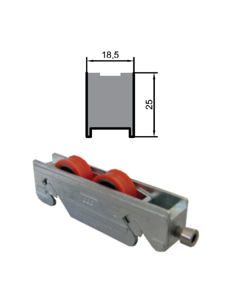 RUEDA S/AL-24 ZAMAK REGULABLE RODAMIENTO DE BOLAS  DOBLE 