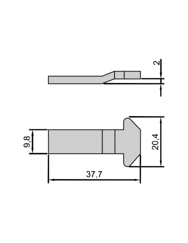 GANCHO PARA CIERRE 4308 (D-2MM/L-37,7MM INOX)...