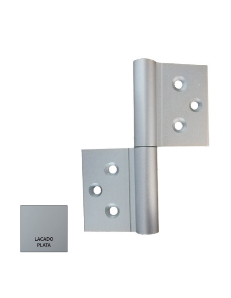 BISAGRA ANCLAJE DIRECTO EJE RECTO PLATA ANOD REF D-1034