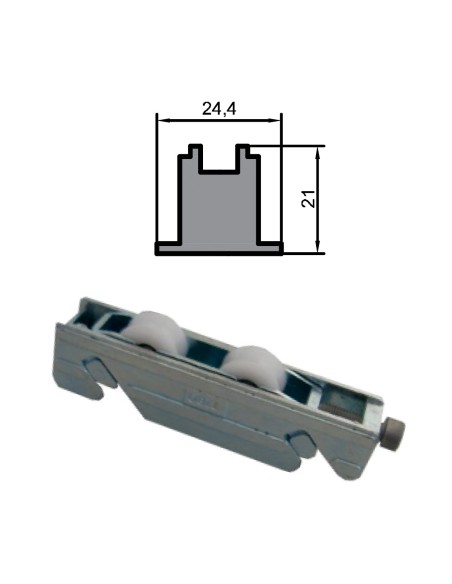 RUEDA S/AL-18 ZAMAK REGULABLE RODAMIENTO DE AGUJAS  DOBLE 