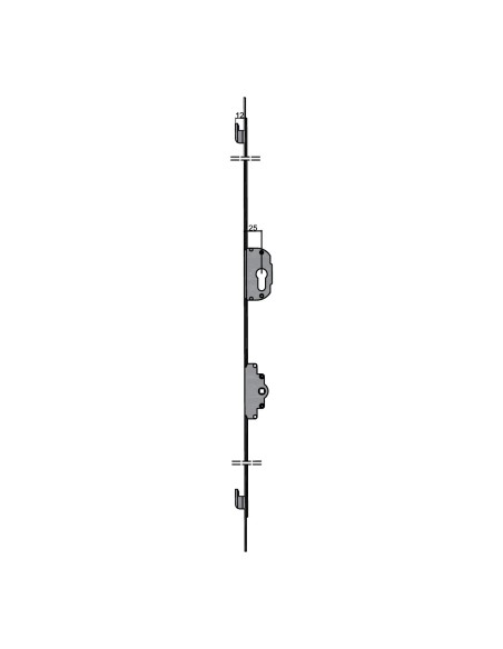 MULTIPUNTO AGUJA 25MM CON LLAVE GANCHO 12MM L1600 (ALUMED 2174)