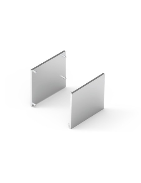 Juego de tapas para Conjunto perfil superior corredero BLOQ. Pl stico plata.
