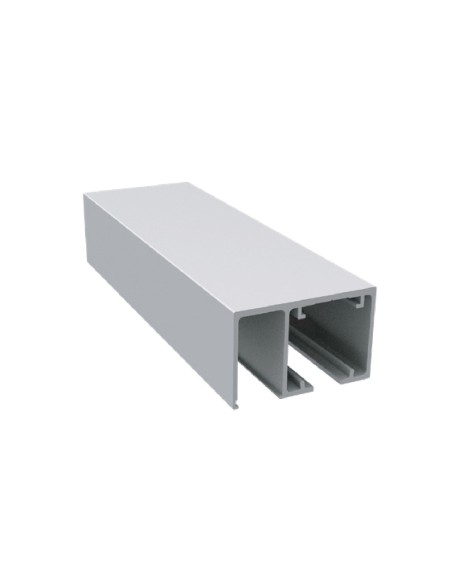 Perfil superior STAR vidrio fijo. Alum. Anod. Plata mate. 3m