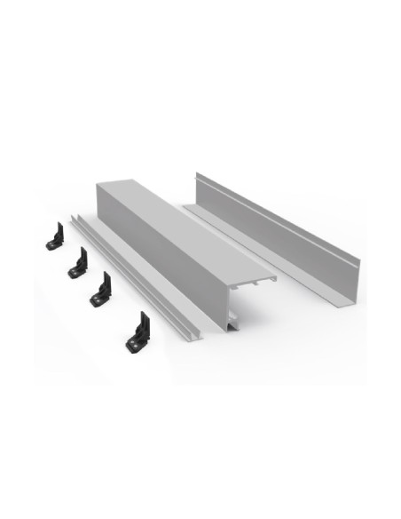 Conjunto perfil superior corredero BLOQ. Alum. Lacado negro. 4m
