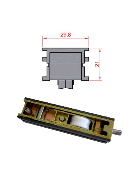 RUEDA B-3-7 ZAMAK RODAMIENTO DE AGUJAS  SIMPLE 