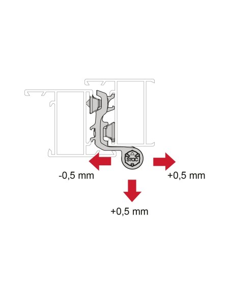 BISAGRA 40X20 REGULABLE PLETINA ZAMAK LACADO INOX IZQUIERDA REF 026I93