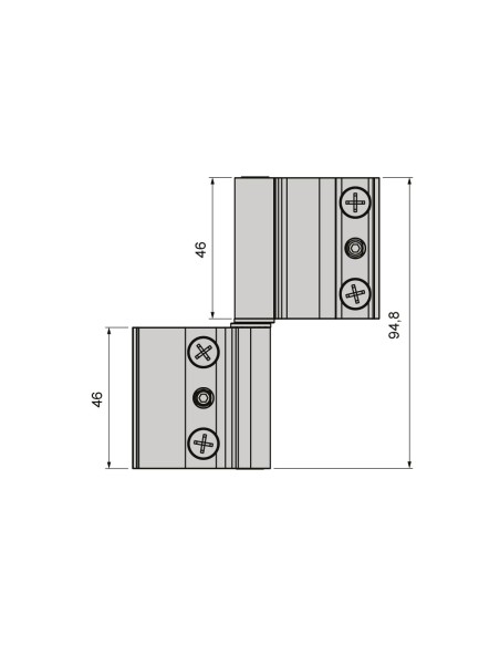 BISAGRA 40X20 REGULABLE PLETINA ZAMAK LACADO INOX DERECHA REF 026D93