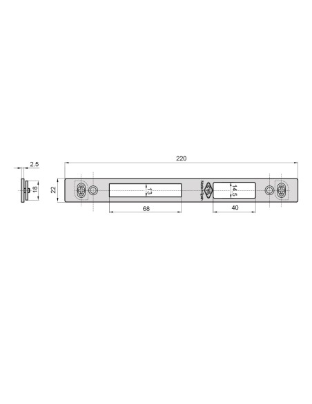 CERRADERO CAMARA EUROPEA INOX REGULABLE CENTRAL REF 196/6LR