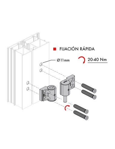 TORNILLOS FIJACION RAPIDA BISAGRA ARIES 50MM...