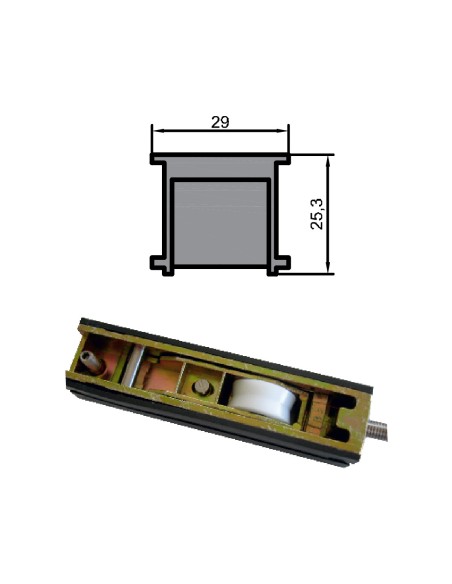 RUEDA B-3-3 ZAMAK REGULABLE RODAMIENTO DE AGUJAS  SIMPLE 