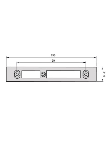 CERRADERO 40X20 ALUMINIO REGULABLE CENTRAL BLANCO REF 3006B