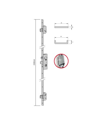 CERRADURA MULTITOP PRO FRENTE EN  U  REF 49426.30