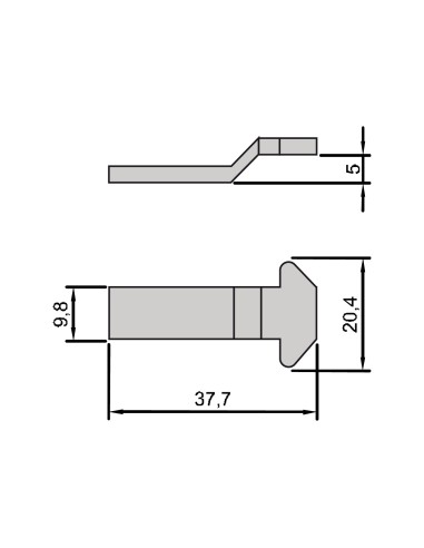 GANCHO PARA CIERRE 4308 (TECKNICA ALUMED) (D-5MM/37,7MM INOX) REF 2030