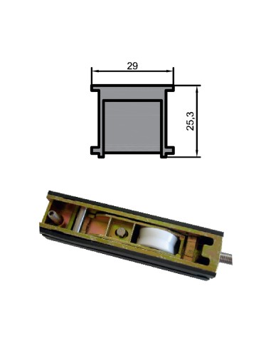 RUEDA B-3-3 ESPECIAL ZAMAK REGULABLE RODAMIENTO DE AGUJAS  SIMPLE  (ALUMED 2160)