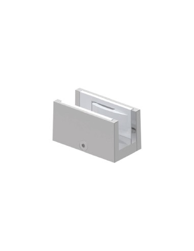 Guiador inferior para vidrio de 8-14mm. Alum. Lacado blanco RAL9003