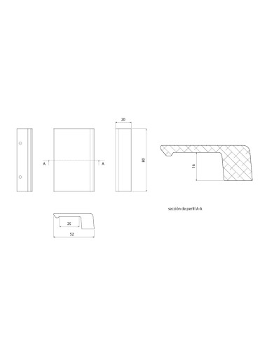 TIRADOR DELTA EASY FIJACION LATERAL LACADO INOX REF 050808493-RX7315XW