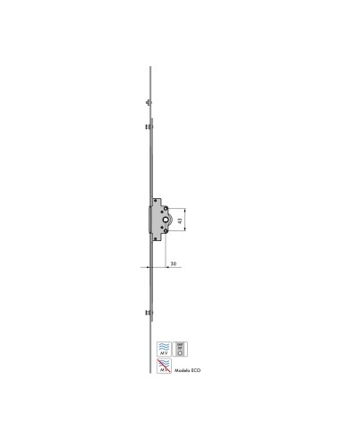 MULTIPUNTO AGUJA 30MM MICROVENTILACION ACERO ZINCADO L600  REF A05220600