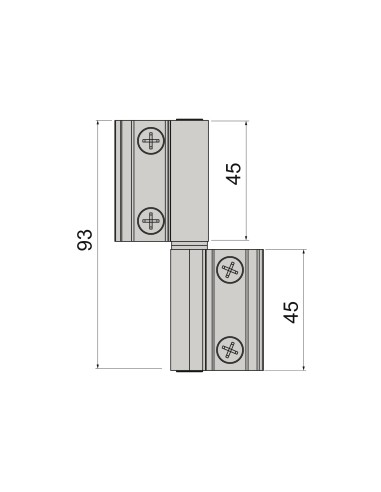 BISAGRA CARINA CE PLETINA Y EJE INOX 9010 MATE IZQUIERDA REF 023I92