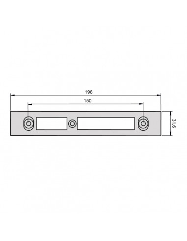 CERRADERO 40X20 ALUMINIO REGULABLE CENTRAL NEGRO REF 3006N