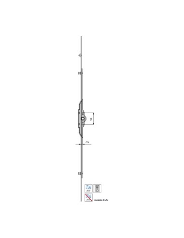 MULTIPUNTO AGUJA 7,5MM MICROVENTILACION ACERO ZINCADO L600  REF M05200600