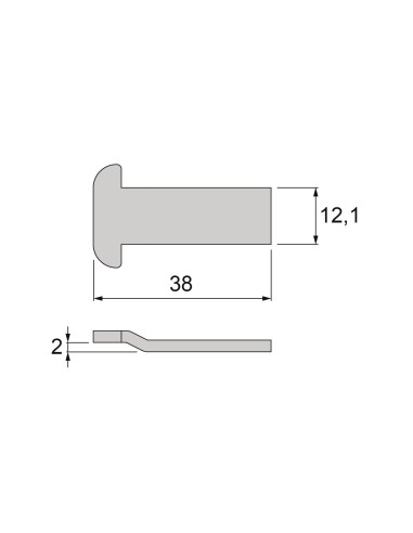 GANCHO PARA CIERRE FENIX Y DRACO (D-2MM/L-38MM INOX)  REF 03051