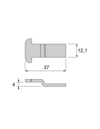 GANCHO PARA CIERRE FENIX Y DRACO (D-4MM/L-37MM INOX) REF 03078