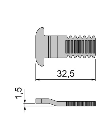 GANCHO PARA CIERRE TITAN, FENIX Y DRACO (D-1,5MM/L-32,5MM INOX) REF 03154