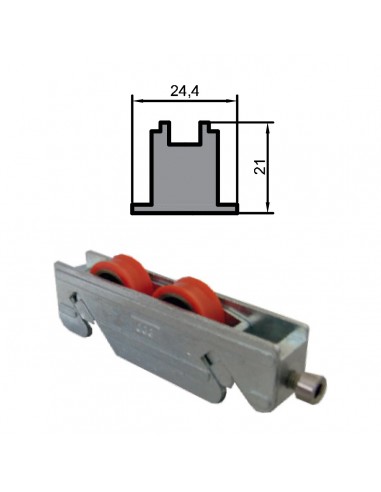 RUEDA S/AL 18 ZAMAK REGULABLE RODAMIENTO DE BOLAS  DOBLE 