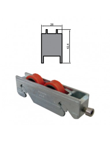 RUEDA S/GV 909 ZAMAK REGULABLE RODAMIENTO DE BOLAS  DOBLE 