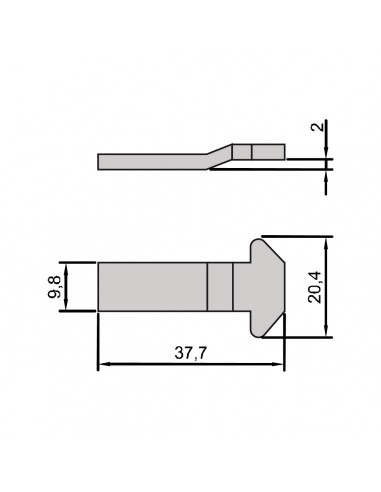 GANCHO PARA CIERRE 4308  D 2MM/L 37,7MM INOX  REF 2029