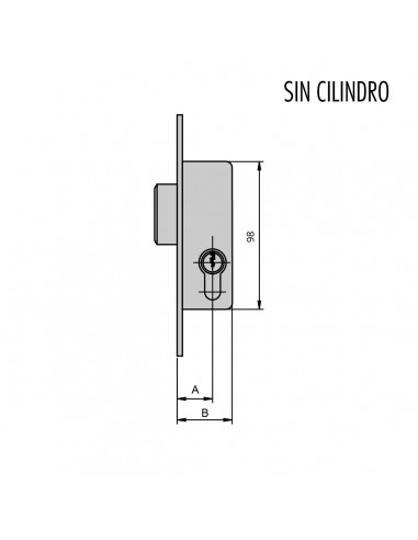 CERRADURA SOLO PALANCA DESLIZANTE SIN CILINDRO REF 9791X20 