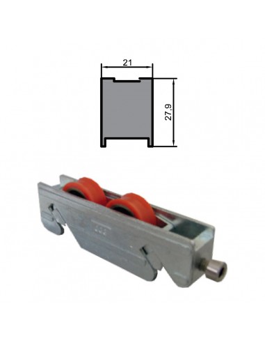 RUEDA S/AL 14 ZAMAK REGULABLE RODAMIENTO DE BOLAS  DOBLE 