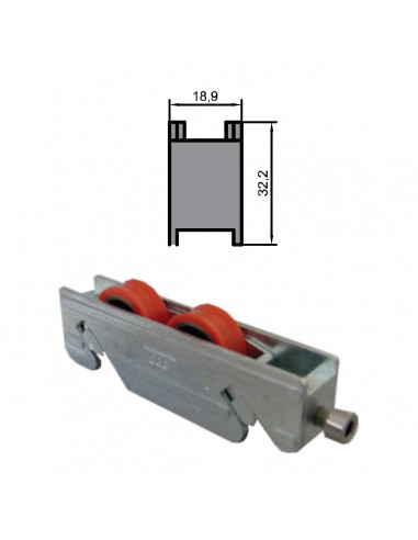 RUEDA S/P 92 ZAMAK REGULABLE RODAMIENTO DE BOLAS  DOBLE 