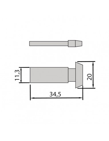 GANCHO PARA CIERRE FENIX MINI Y MICRO  CENTRADA/L 34,5MM ZAMAK  REF 1499  2175 