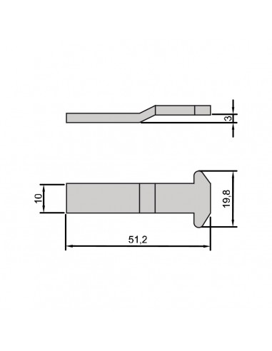 GANCHO PARA CIERRE 4308  800 HOJA MULTIPUNTO   D 3MM/L 51,2MM INOX  REF 2035