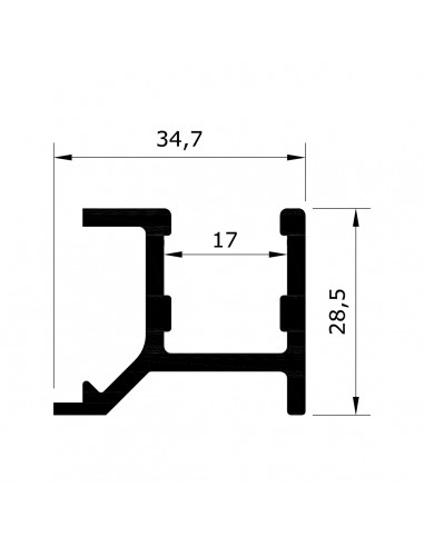 GUIA INFERIOR SOBREPUESTA PLEGABLE 6500MM BLANCO REF WOOR.9091