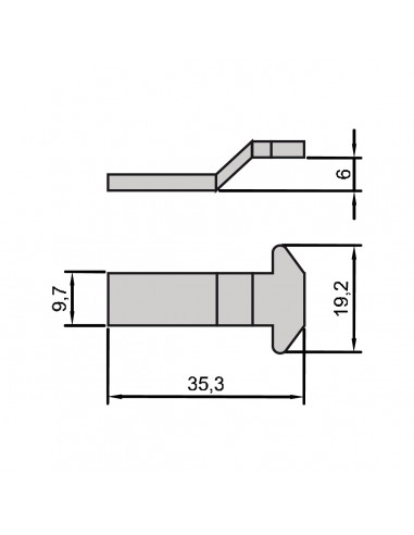 GANCHO PARA CIERRE 4308  S/EVO 61 ITESAL   D 6MM/L 35,3MM INOX  REF 2033 