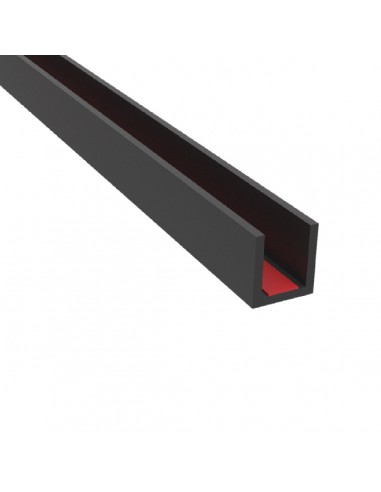 Perfil perimetral FRAME FLAT  10mm  3m. Aluminio Lacado negro mate