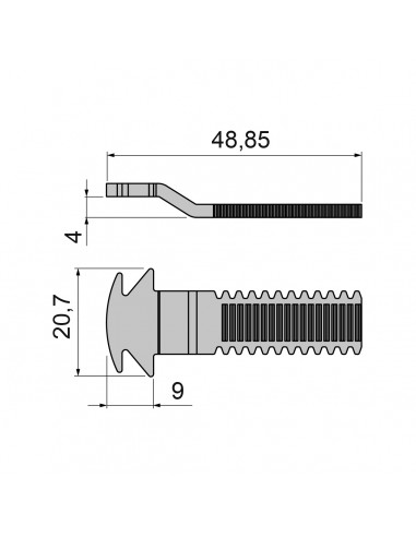 GANCHO PARA CIERRE TITAN, FENIX Y DRACO  MICROVENTILACION   D 4MM/L 48,85MM  REF 0503065