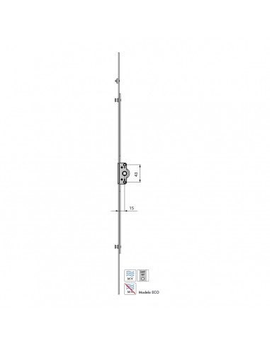 MULTIPUNTO AGUJA 15MM MICROVENTILACION ACERO ZINCADO  L365  REF M05240300