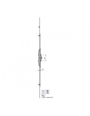 MULTIPUNTO AGUJA 7,5MM MICROVENTILACION ACERO ZINCADO L380  REF M05250300